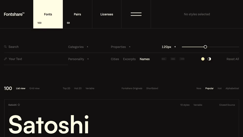 Website Fontshare