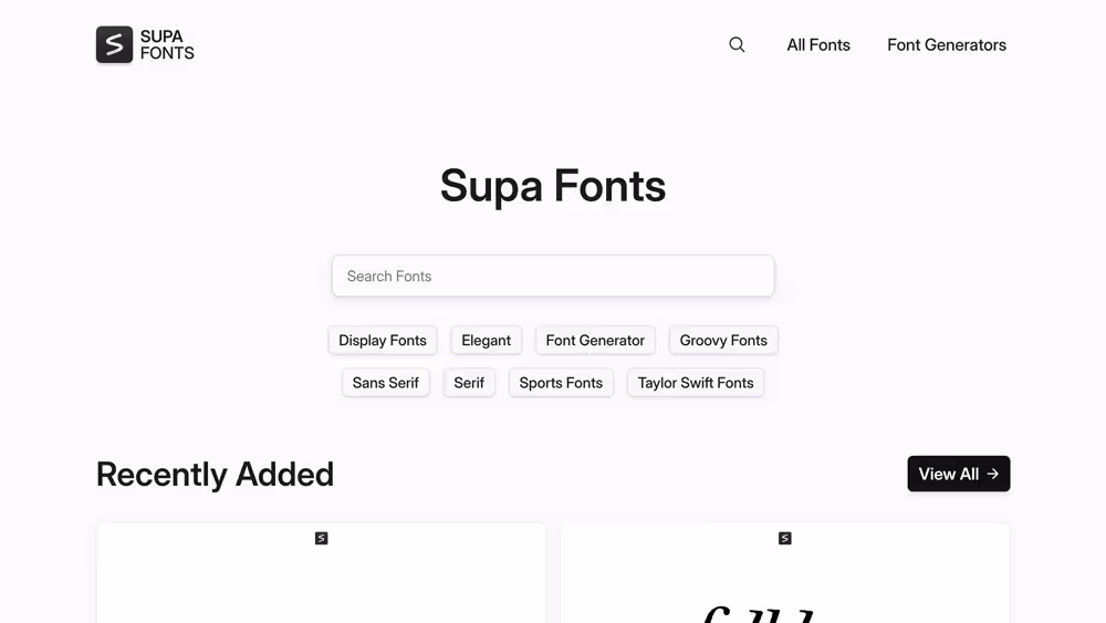 Website Supa Fonts