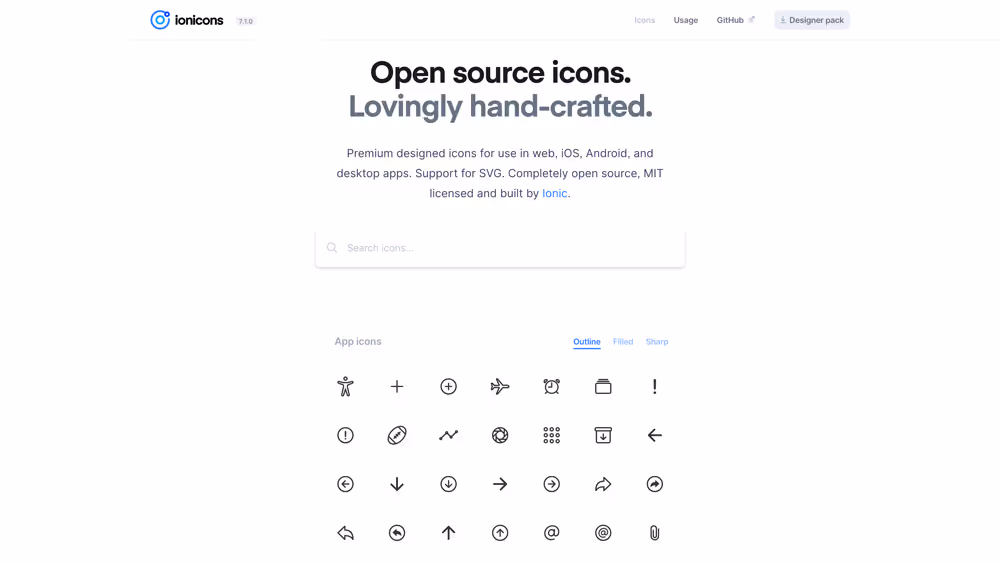 Website ionicons