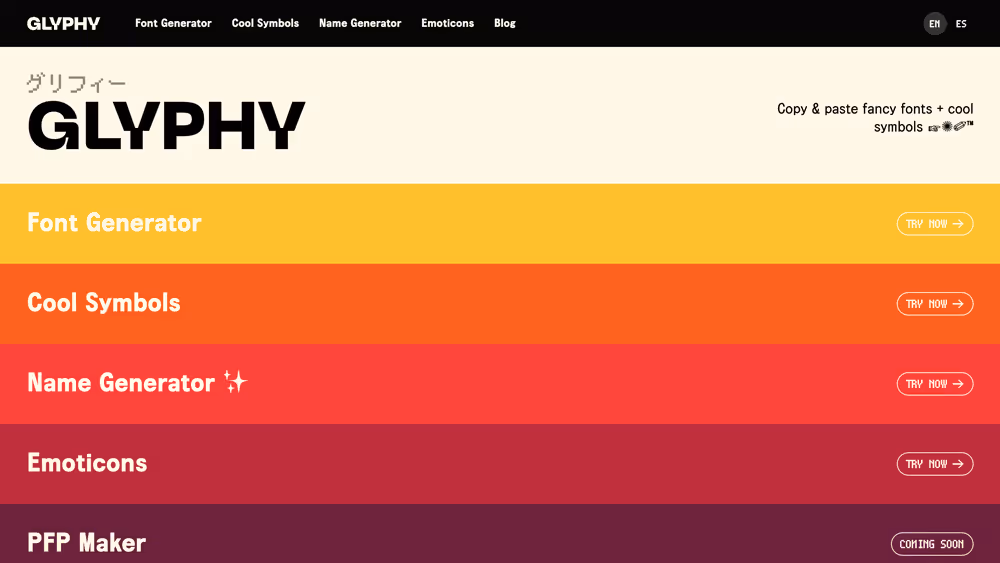 Website Glyphy